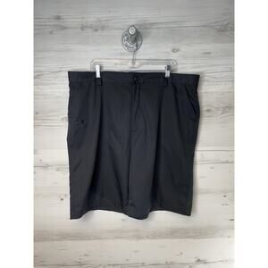 Under Armour Shorts Mens 42R Black Performance Golf Chino Flat Front Pockets